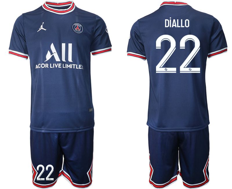 Men 2021-2022 Club Paris St German home blue #22 Soccer Jersey